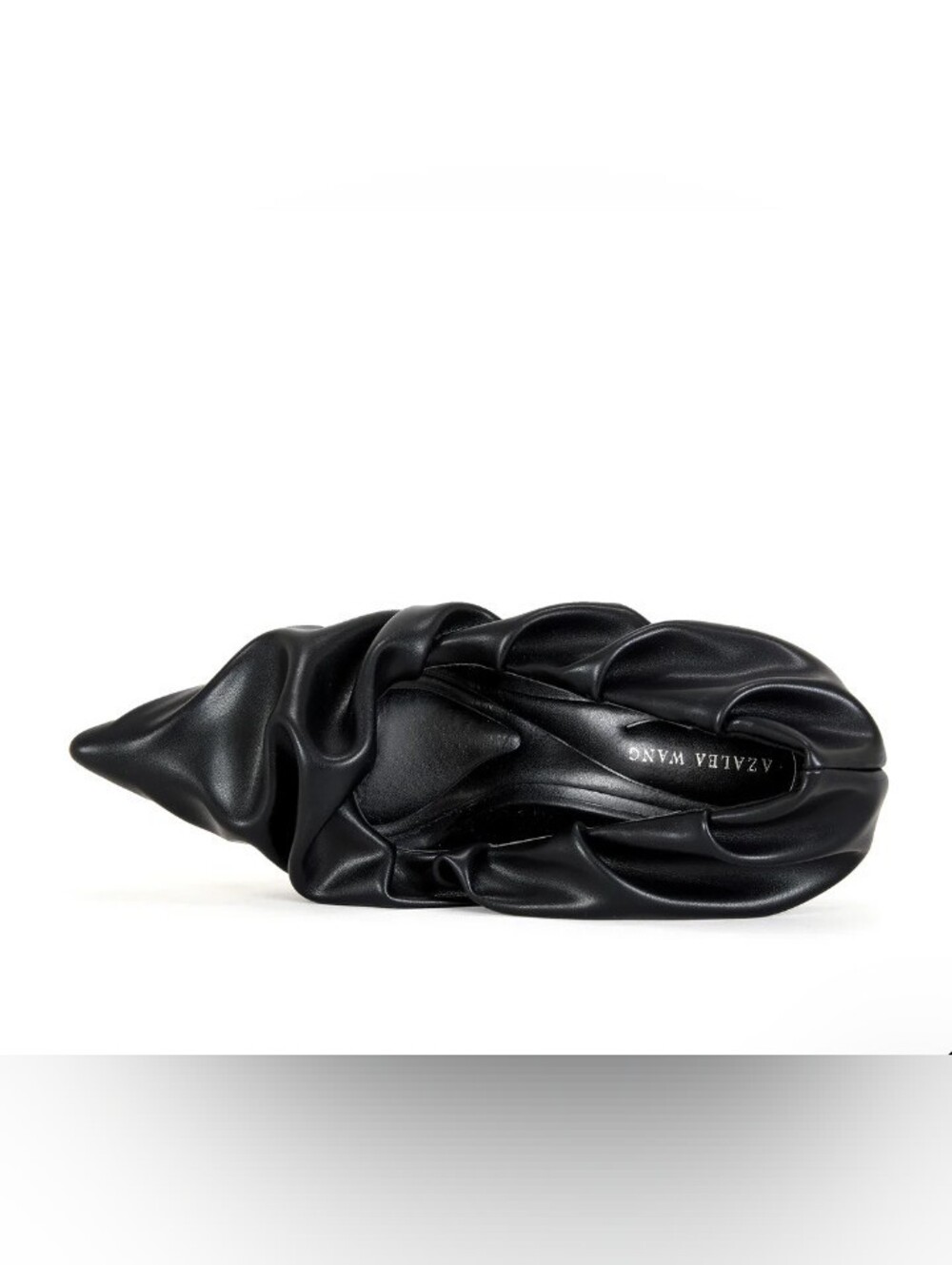 AZALEA WANG -Black Ruched Wedge Heel Pointed Toe Pump - Picture 7 of 9
